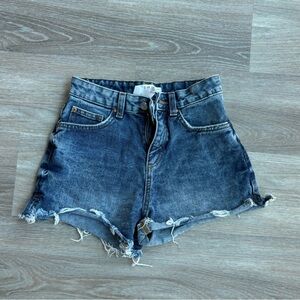 Denim co size 2 high waisted denim shorts. Raw hem